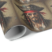 Papier Cadeau Chieftain espagnol du Maine Pirate (Coin rond)