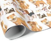 Papier Cadeau Chien (Coin rond)