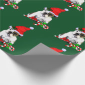 Papier Cadeau Chien à dos d'enfant à Noël à Santa Hat (Coin)