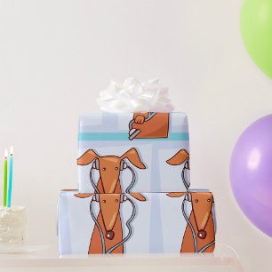 Papier Cadeau Chien à écouter de la musique drôle casque Pup