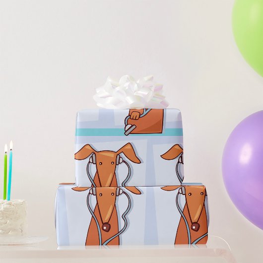 Papier Cadeau Chien à écouter de la musique drôle casque Pup