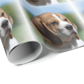 Papier Cadeau Chien adorable de beagle (Coin rond)