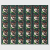 Papier Cadeau Chien akita en tenue de la Saint Patrick's Day (Plat)