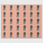 Papier Cadeau Chien animal caniche (Plat)
