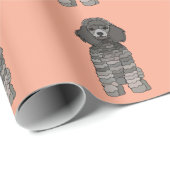 Papier Cadeau Chien animal caniche (Coin rond)