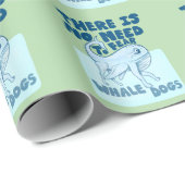 Papier Cadeau Chien baleine créature drôle (Coin rond)