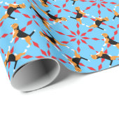 Papier Cadeau Chien beagle (Coin rond)