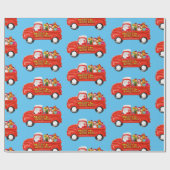 Papier Cadeau Chien beagle dans la livraison de Noël Camion (Plat)