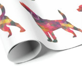 Papier Cadeau Chien beagle race Geo Silhouette Multi (Coin rond)