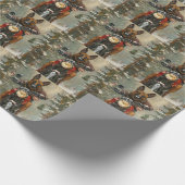 Papier Cadeau Chien belge Malinoi équitation moto Noël (Coin)