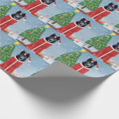 Papier Cadeau Chien berger allemand noir dans les cadeaux de Noë (Coin)