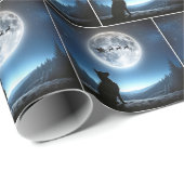 Papier Cadeau Chien berger allemand observant Père Noël (Coin rond)