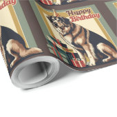 Papier Cadeau Chien berger anatolien coloré (Coin rond)