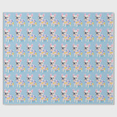 Papier Cadeau Chien bleu français mou (Plat)