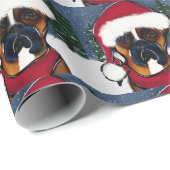 Papier Cadeau Chien Boxer (Coin rond)