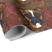 Papier Cadeau Chien Boxer (Coin rond)