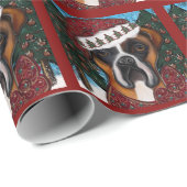 Papier Cadeau Chien Boxer (Coin rond)