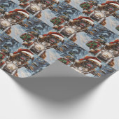 Papier Cadeau Chien Boxer à Vélo à Noël (Coin)