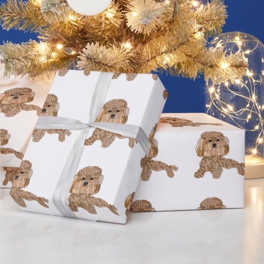 Papier Cadeau Chien Caniche (Vacances)