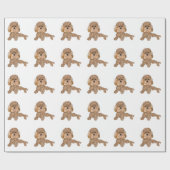 Papier Cadeau Chien Caniche (Plat)