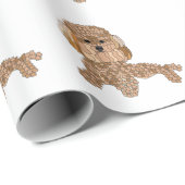 Papier Cadeau Chien Caniche (Coin rond)
