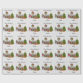 Papier Cadeau Chien Cavalier Ruby Dans Une Chambre De Noël & Tex (Plat)