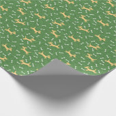 Papier Cadeau chien chanceux avec os arrière - plan (Coin)