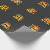 Papier Cadeau Chien Chasse Les Zombies Design Halloween (Coin)