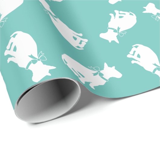 Papier Cadeau Chien Chien Chien Chien Chien Chien Chien Chien Ch (Coin rond)