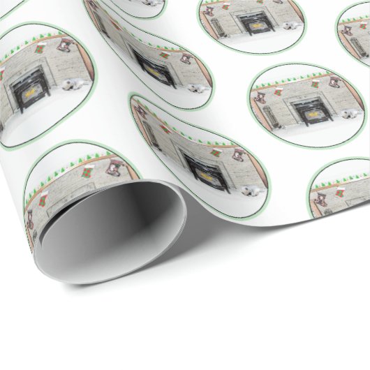 Papier Cadeau Chien Chien Chien Chien Chien Chien Chien Chien Ch (Coin rond)