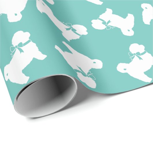 Papier Cadeau Chien Chien Chien Chien Chien Chien Chien Chien Ch (Coin rond)