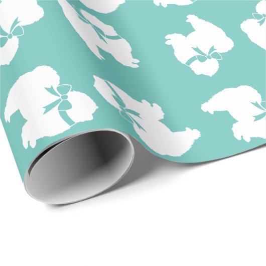 Papier Cadeau Chien Chien Chien Chien Chien Chien Chien Chien Ch (Coin rond)