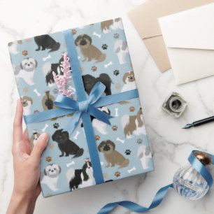 Papier Cadeau Chien Chien Chien Chien Chien Chien Paws et Os