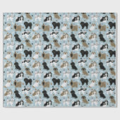 Papier Cadeau Chien Chien Chien Chien Chien Chien Paws et Os (Plat)