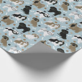 Papier Cadeau Chien Chien Chien Chien Chien Chien Paws et Os (Coin)