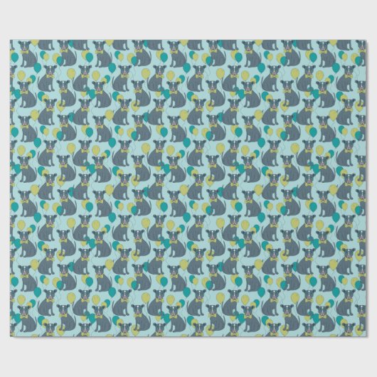 Papier Cadeau Chien Chien Chien Chien Chien Chien Portant des lu (Plat)