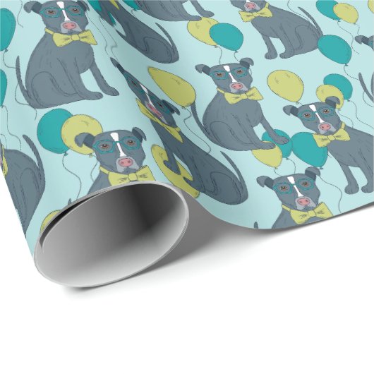 Papier Cadeau Chien Chien Chien Chien Chien Chien Portant des lu (Coin rond)