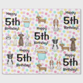 Papier Cadeau Chien Chien Chien Chien Pawty Girl Papier d'envelo (Plat)