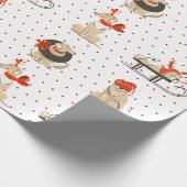 Papier Cadeau Chien Chien Chien Chien Rouge Point Motif Papier d (Coin)