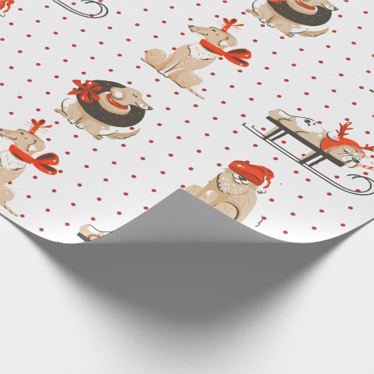 Papier Cadeau Chien Chien Chien Chien Rouge Point Motif Papier d (Coin)