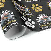 Papier Cadeau Chien Chien Chien Paks Black Gold Noël Photo (Coin rond)