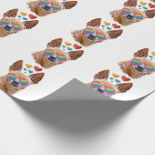 Papier Cadeau Chien Chihuahua avec coeurs Saint-Valentin (Coin)
