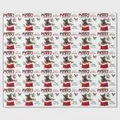 Papier Cadeau Chien chiot allemand dans le sac cadeau de Noël (Plat)