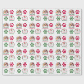 Papier Cadeau Chien chiot mignon premier Noël 2 photo période fé (Plat)