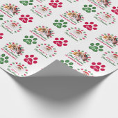 Papier Cadeau Chien chiot mignon premier Noël 2 photo période fé (Coin)