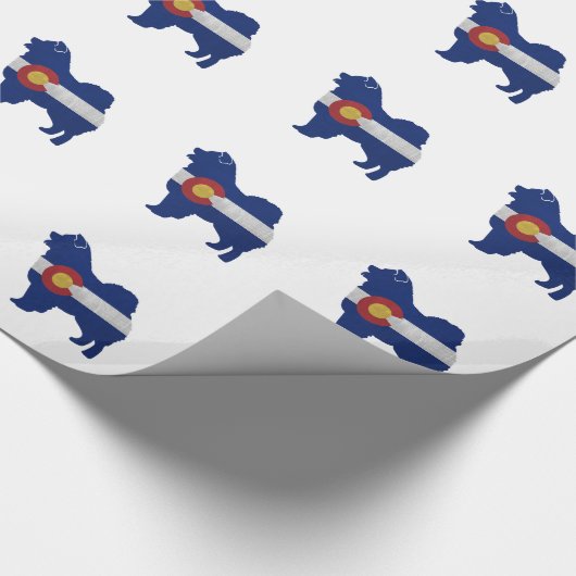 Papier Cadeau Chien Chow Chow race Silhouette Colorado Drapeau (Coin)