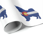 Papier Cadeau Chien Chow Chow race Silhouette Colorado Drapeau (Coin rond)