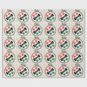 Papier Cadeau Chien Christmas Paws Ajouter un nom Cadeau (Plat)