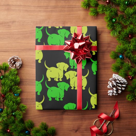 Papier Cadeau Chien Dachshund (Cadeau de vacances)