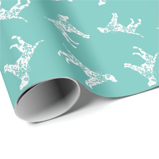 Papier Cadeau Chien dalmate chiot (Coin rond)